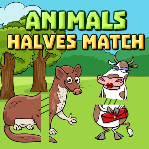 animals halves match