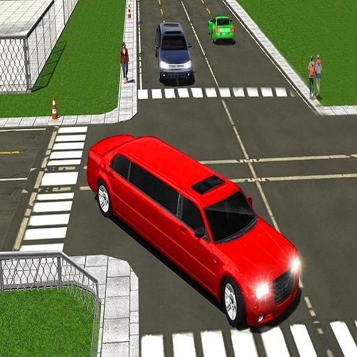 big city limo car driving 3d