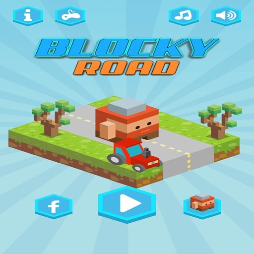 blocky road runner game 2d