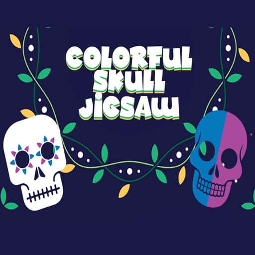 colorful skull jigsaw