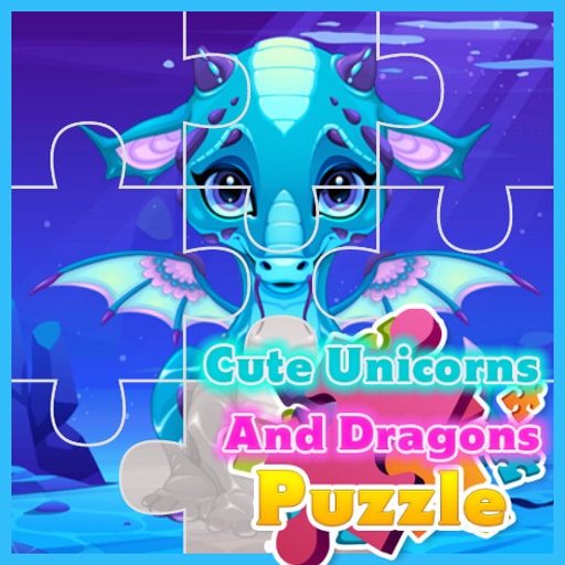 cute unicorns and dragons puzzle