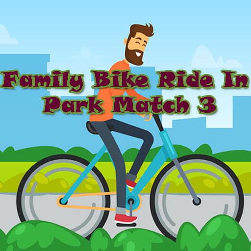 family bike ride in park match 3