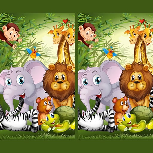 find seven differences animals