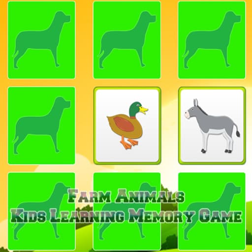 kids learning farm animals memory