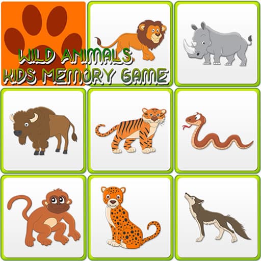 kids memory wild animals