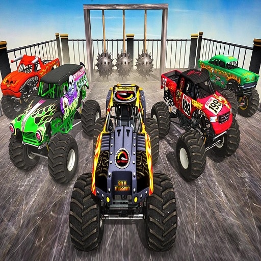 monster truck impossible stunt track