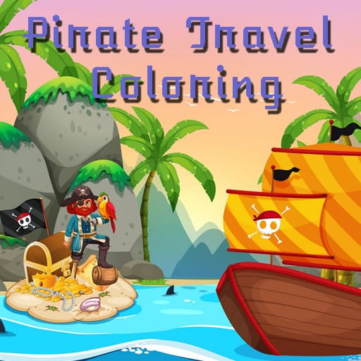 pirate travel coloring