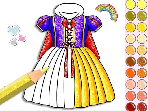 princess glitter coloring