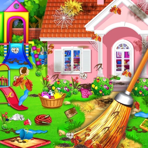 sweet home cleaning princess house cleanup game