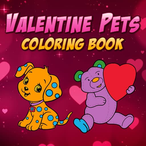 valentine pets coloring book