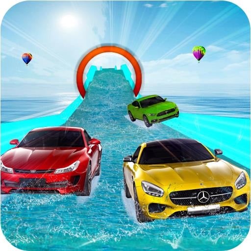 water slide car stunt racing game 3d