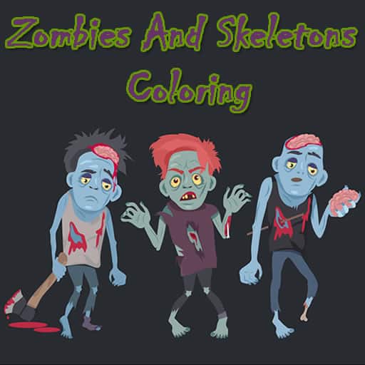 zombies and skeletons coloring